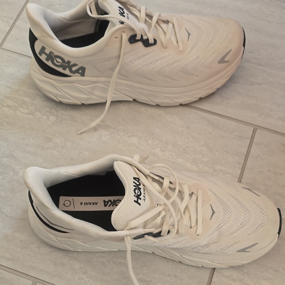 Hoka White and Black Athletic Shoes - Picture 7 of 8